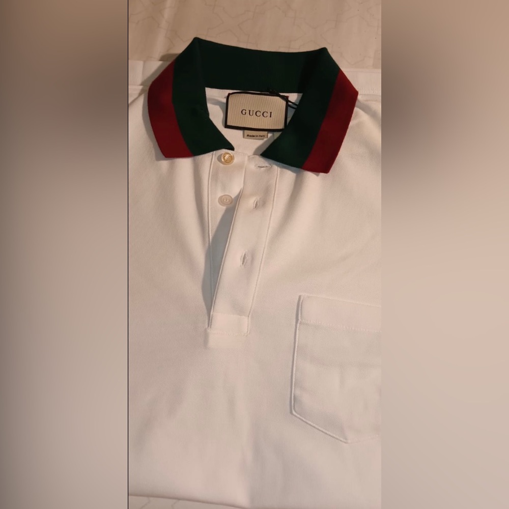 White Gucci polo